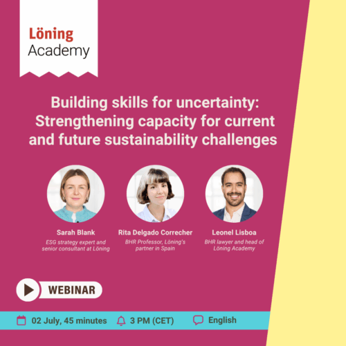 Löning Academy Webinar: Building skills and capacity for current and future sustainability challenges